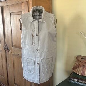 VINTAGE 80s Tan Utility Vest